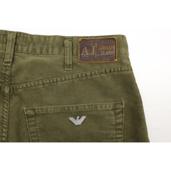 Armani Jeans Men's Simin T Vintage Corduroy Straight Leg Jeans Green Sz 33X33 - Picture 9 of 15